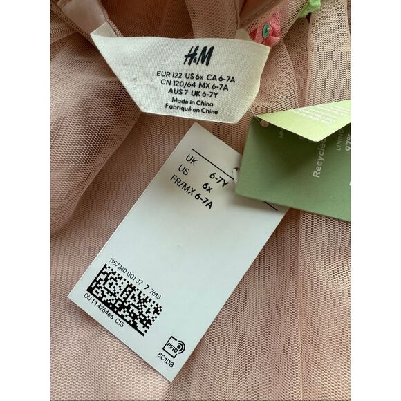 H&M Appliquéd Tulle Dress In Powder pink/rainbow - Picture 9 of 12